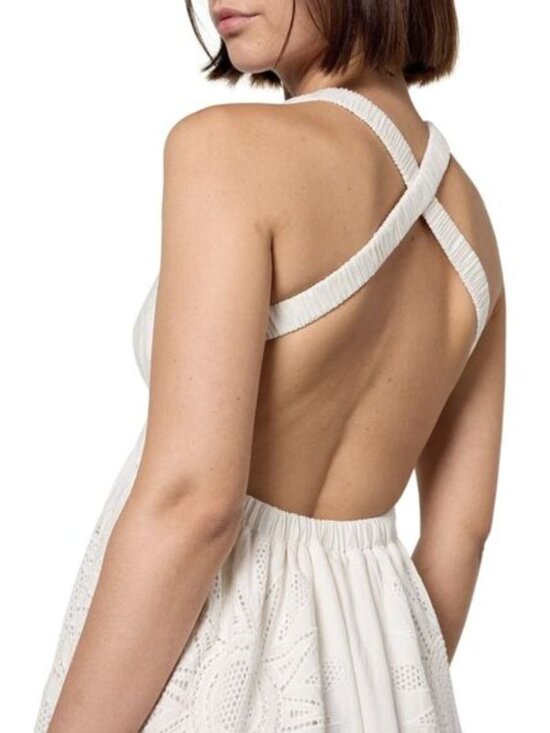 FARM Rio White Eyelet V-Neck Dress NWT EcoVero Viscose Size L - Picture 3 of 4